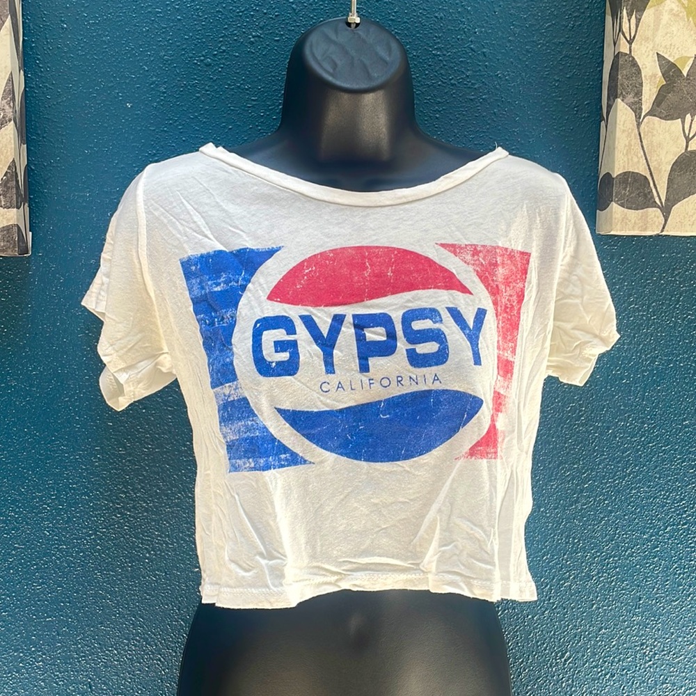 GYPSY (Pepsi logo) crop top - red, white & blue